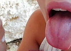 Stepsister swallows my cum readily obtainable shore